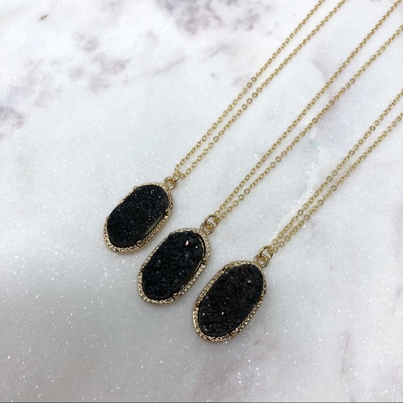 Gold + Dainty Druzy Necklaces - Picture 3 of 7